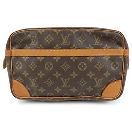 Louis Vuitton Monogram Compiegne 28 Pouch Clutch Bag Brown M51845 Brown