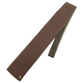 Hermès Gravata HERMES em malha 100% seda Castanho Bege Verde Marrom Bege Verde