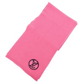 Louis Vuitton Echarpe LV Collage Wool 100% Scarf Stole Pink M71136 Rosa