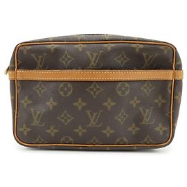 Louis Vuitton Monogram Compiegne 23 Pouch Clutch Bag Brown M51845 Marrom