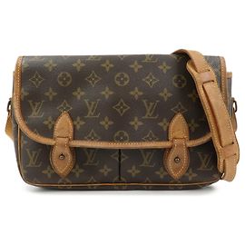 Louis Vuitton Monogram Gibeciere MM Shoulder Bag Brown M42247 Marrone