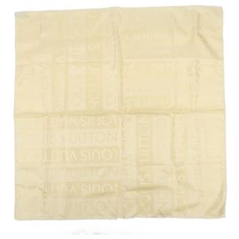 Louis Vuitton Logo Seidentuch 100% Stole Hellbeige Beige