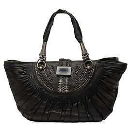 Christian Dior Dior Plissé Gathered Handbag Black