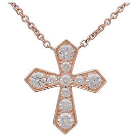 Collana Croce Trapezio GRAFF Diamante K18 750PG Oro Rosa D'oro