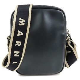 Borsa a tracolla in pelle MARNI BEY Logo Nera Nero