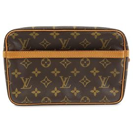 Louis Vuitton Monogram Compiegne 23 Pochette Clutch Bag Brown M51845 Marron