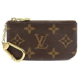 Louis Vuitton Monogram Pochette Cles Coin Case Key Case M62650 Brown