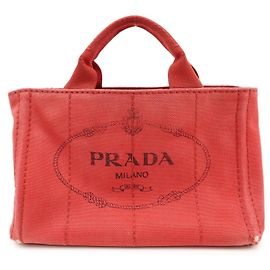 PRADA Triangle Logo Canapa Mini Canvas 2Way Hand- und Schulktasche B2439G Rot
