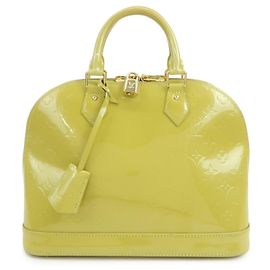 Louis Vuitton Monogram Vernis Alma PM Hand Bag Vert Impression M91615 Verde