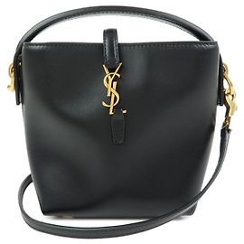 Autre Marque SAINT LAURENT PARIS Cassandra LE 37 Mini Borsa a Secchiello 2WAY in pelle di vitello Nero