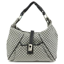 Céline Bolsa de Ombro CELINE Macadam Canvas Leather Grey Black Silver Preto Cinza