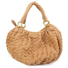 Borsa a tracolla e borsa a mano MIU MIU in pelle Blaid Marrone Marrone