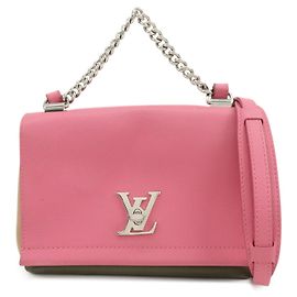 Louis Vuitton LOCKME 2 BB Leder 2-Wege Handtasche Rose Khaki M54103 Pink Grün