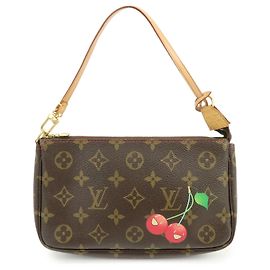 Louis Vuitton Monogram Cherry Pochette Accessoires Pouch M95008 Marrom