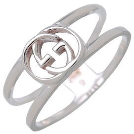 GUCCI Interlocking G SV925 Silver #9 US4.5 EU48 HK10 298036 Argento