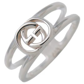 Anello GUCCI Interlocking G Open Band SV925 Argento #12 298036 Argento