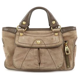 Céline CELINE Boogie Bag Sac à main en cuir daim Beige Brown Marron