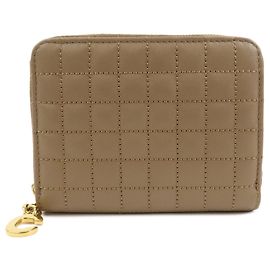 Céline CELINE Cartera Compacta Zippy de Piel Tarjetero Monedero Marrón Castaño