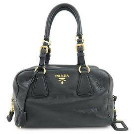 Borsa a tracolla e borsa a mano PRADA in pelle Vitello Daino Nero B3091M Nero