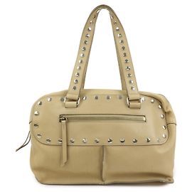 Céline CELINE Leder Handtasche Bowling Bag Beige Studs Beige