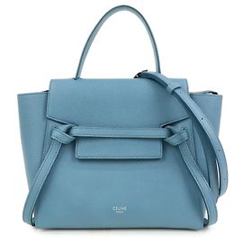 Céline CELINE Sac Belt Bag en cuir 2Way Sac à main Sac à épaule Bleu Bleu