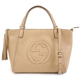 Sac à main 2Way en cuir GUCCI SOHO Interlocking G Beige 369176 Beige