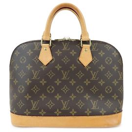 Louis Vuitton Monogram Alma Canvas Leather Hand Bag Brown M51130 Marron