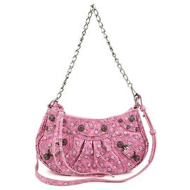 BALENCIAGA Le Cagole Mini Rabbit Pattern Leather Shoulder Bag 695814 Pink