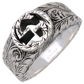 Anello GUCCI Interlocking G Arabesque SV925 Silver #9 US5 EU49 HK10.5 Argento