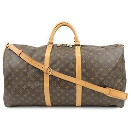 Louis Vuitton Monogram Keep All Bandouliere 60 Boston Bag M41412 Brown