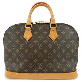 Louis Vuitton Monogram Alma PM Canvas Leather Hand Bag Brown M51130 Brown