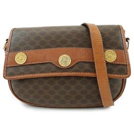 Céline CELINE Borsa a tracolla e a spalla in pelle e PVC Macadam Marrone Marrone