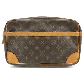 Louis Vuitton Monogram Compiegne 28 Pouch Clutch Bag Brown M51845 Brown