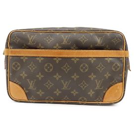 Louis Vuitton Monogram Compiegne 28 Pouch Clutch Bag Brown M51845 Marrone