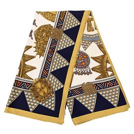 Hermès Lenço Hermes Carre 90 L'OR DES CHEFS Multicor Dourado
