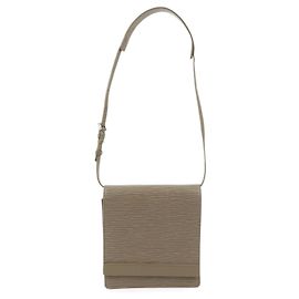 Sac à main Louis Vuitton Biarritz PM en cuir Epi Pepper M5293B Beige Gris