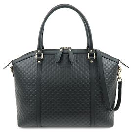 GUCCI Microguccissima Leder 2Way Bag Handtasche Schwarz 449657 Schwarz