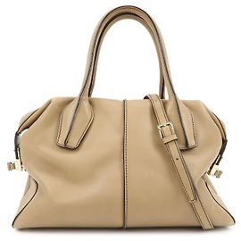 Bolsa 2Way D-Cube em couro Bolsa de mão Bolsa de ombro Bege TOD'S Bege
