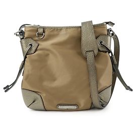 BURBERRY Bolsa de Ombro e Tiracolo em Nylon e Couro Khaki Verde
