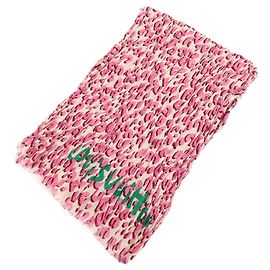 Sciarpa Chal Louis Vuitton Leopardata 100% Cotone Rosa Verde 401910 Rosa Verde