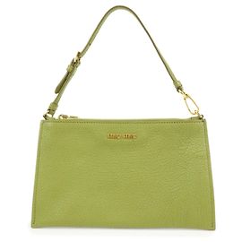 Bolsa de Ombro e Bolsa de Mão em Couro Madras com Logótipo MIU MIU Verde Verde