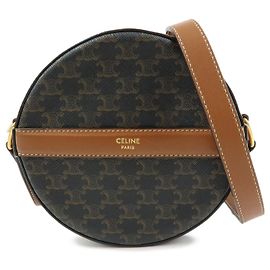 Céline CELINE Borsa a tracolla e a spalla Triomphe in PVC e pelle Marrone Marrone