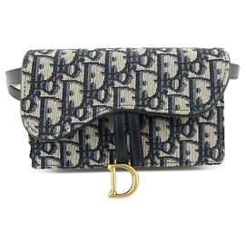 Pochette de taille Christian Dior Saddle Trotter Canvas Navy Bleu