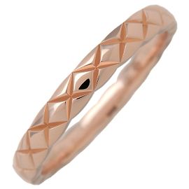 CHANEL COCO Crush Ring Mini K18 750PG Rose Gold #56 US 7.5 EU 56 J11785 Golden