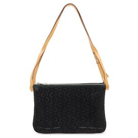 Céline Borsa a tracolla e borsa a mano CELINE C Macadam in pelle scamosciata Nero e Marrone Marrone Nero