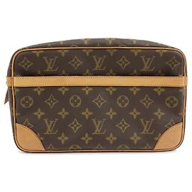 Louis Vuitton Monogram Compiegne 28 Pouch Clutch Bag Brown M51845 Brown