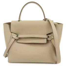 Céline CELINE Belt Bag Leder 2WAY Tasche Handtasche Schultertasche Greige Grau
