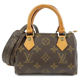 Louis Vuitton Monogram Canvas Mini Speedy Hand Bag & Strap M41534 Marrom