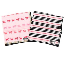 BURBERRY Conjunto de 2 lenços de algodão 100% Nova Plaid Rosa Bege Rosa Bege