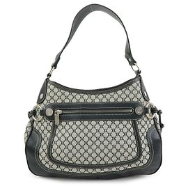 Céline Bolsa de Ombro e de Mão CELINE em Lona Macadam e Couro Preta Preto